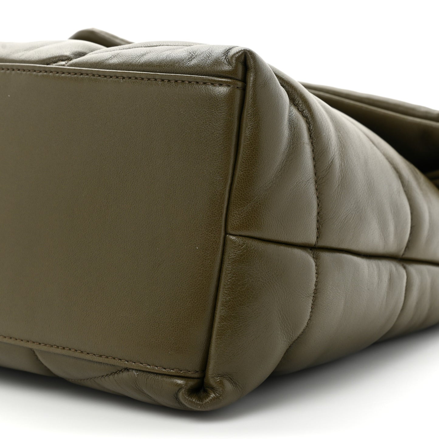 Lambskin Quilted Medium Loulou Puffer Monogram Chain Satchel Seaweed