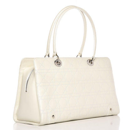 Christian Dior Calfskin Cannage Stitched Large East West Lady Dior White 3 of 29