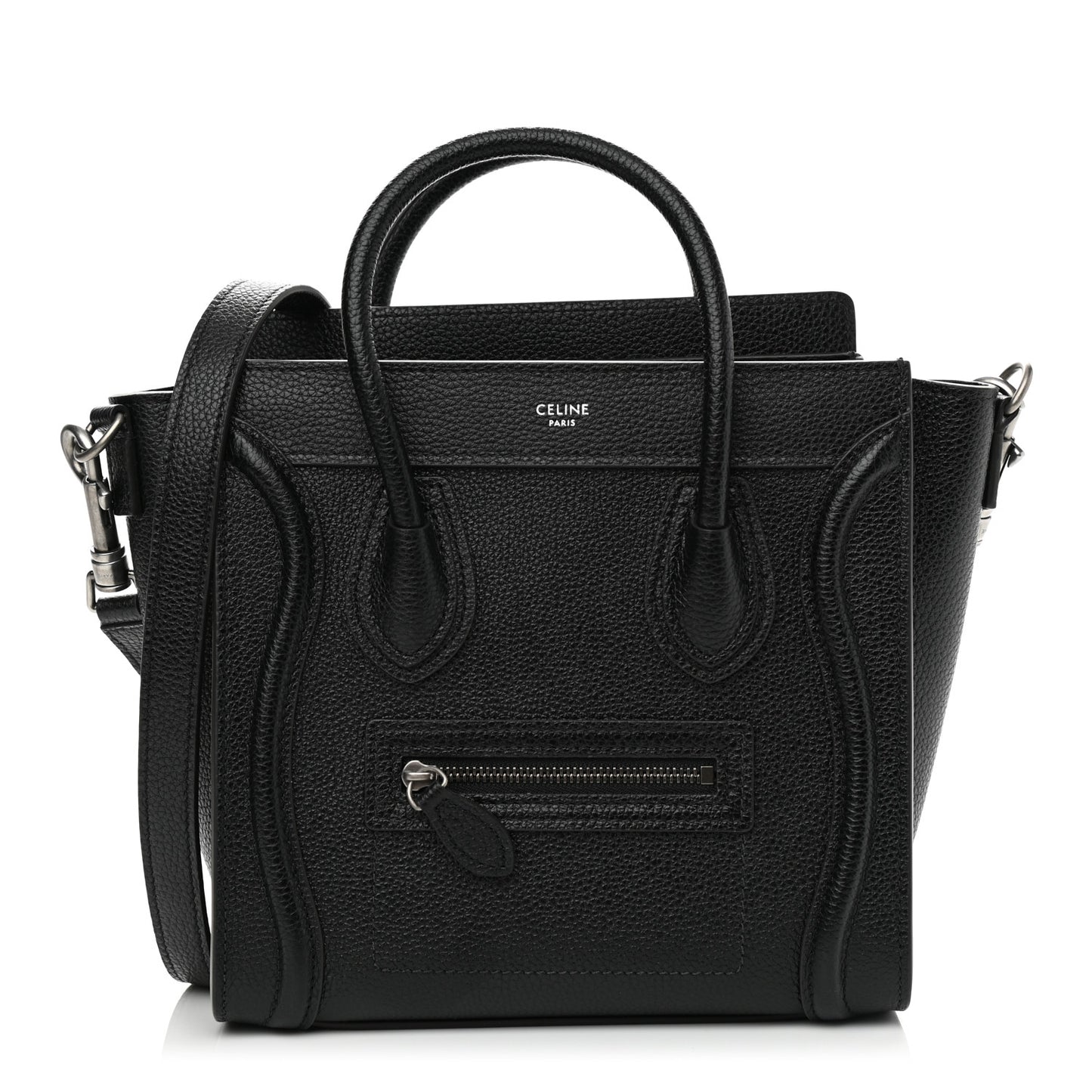 Drummed Calfskin Nano Luggage Black
