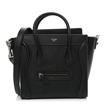 Celine Drummed Calfskin Nano Luggage Black 1 of 9