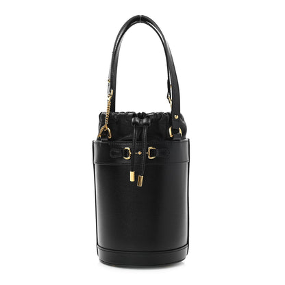 Gucci Azalea Sakai Calfskin Small Horsebit 1955 Drawstring Bucket Bag Black 1 of 12