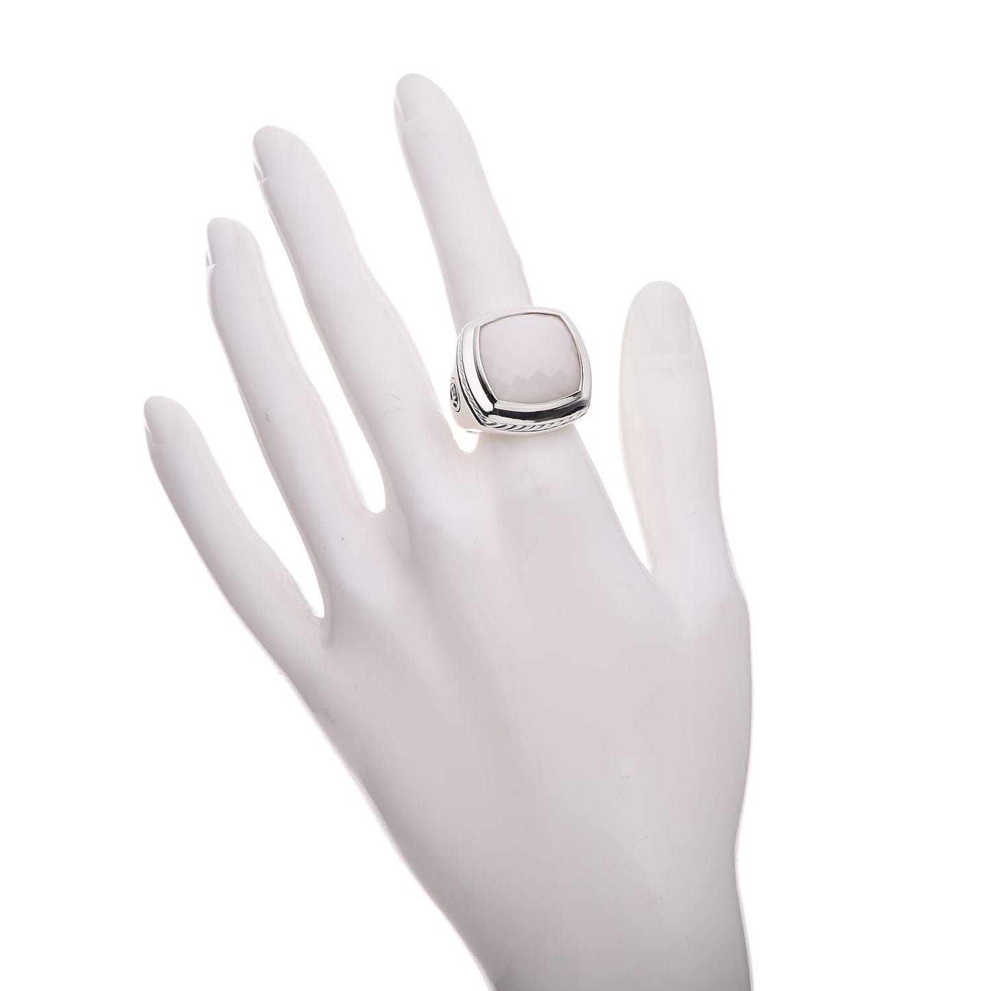 Sterling Silver White Agate 16mm Albion Statement Ring 54 7