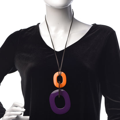 Hermes Lacquered Wood Buffalo Horn Kara Necklace 2 of 6
