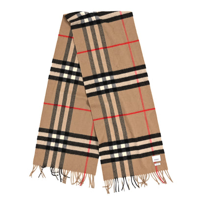 Burberry Cashmere Giant Heritage Check Fringe Scarf Camel 4 of 6