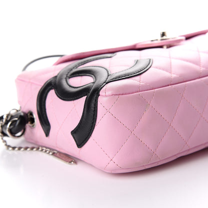 Chanel Calfskin Quilted Cambon Camera Case Pink Black 7 of 9