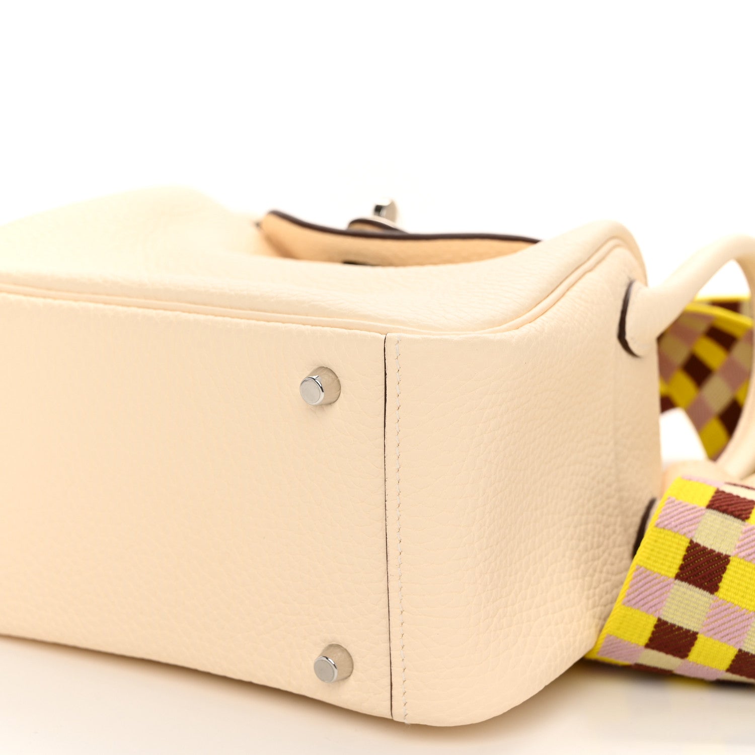 Hermes Taurillon Clemence Maxi Quadrille Mini Lindy 20 Nata Citron 10 of 11