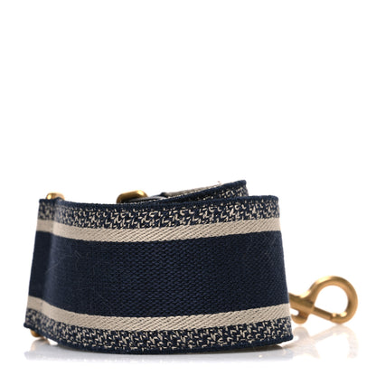 Christian Dior Canvas Embroidered Shoulder Strap Blue 2 of 4