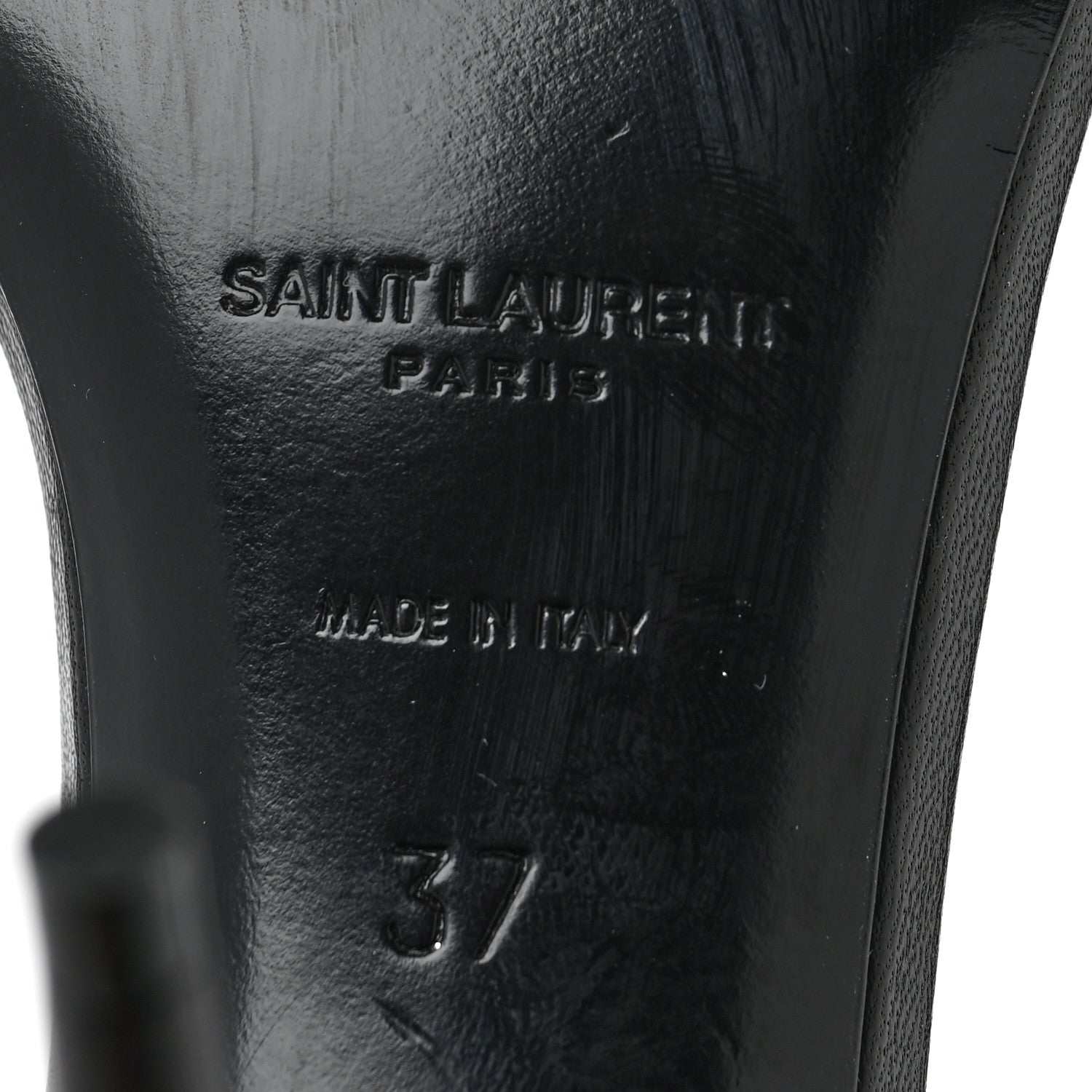 Saint Laurent Calfskin Chain Ankle Strap Sandals 37 Black 7 of 8
