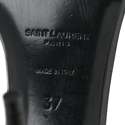 Saint Laurent Calfskin Chain Ankle Strap Sandals 37 Black 7 of 8