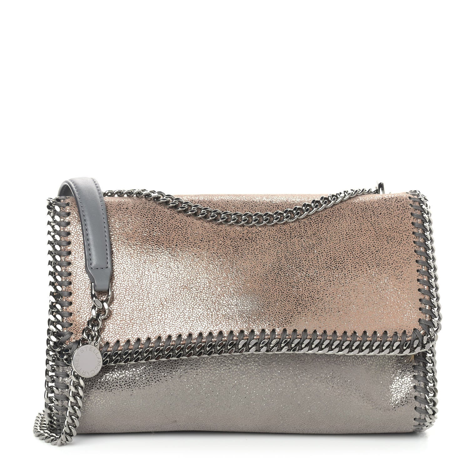 Stella McCartney Metallic Shaggy Deer Falabella Messenger Grey Taupe 1 of 10