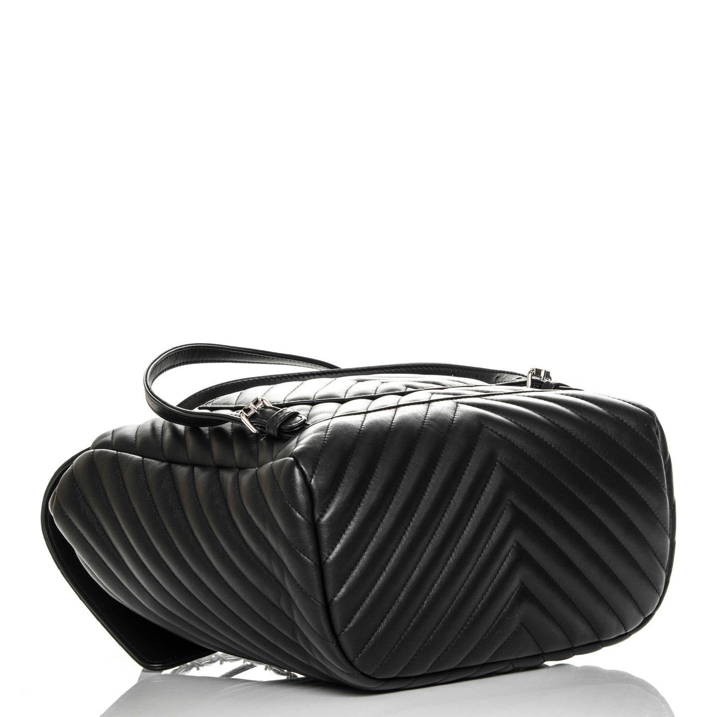 Calfskin Chevron Quilted Large Urban Spirit Backpack Black