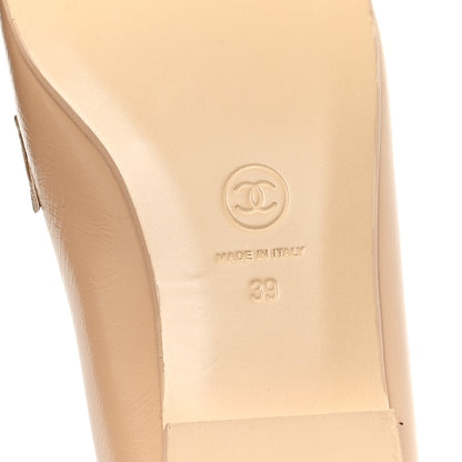 Chanel Crinkled Calfskin Chain CC Mocassin Loafers  39 Beige 7 of 9
