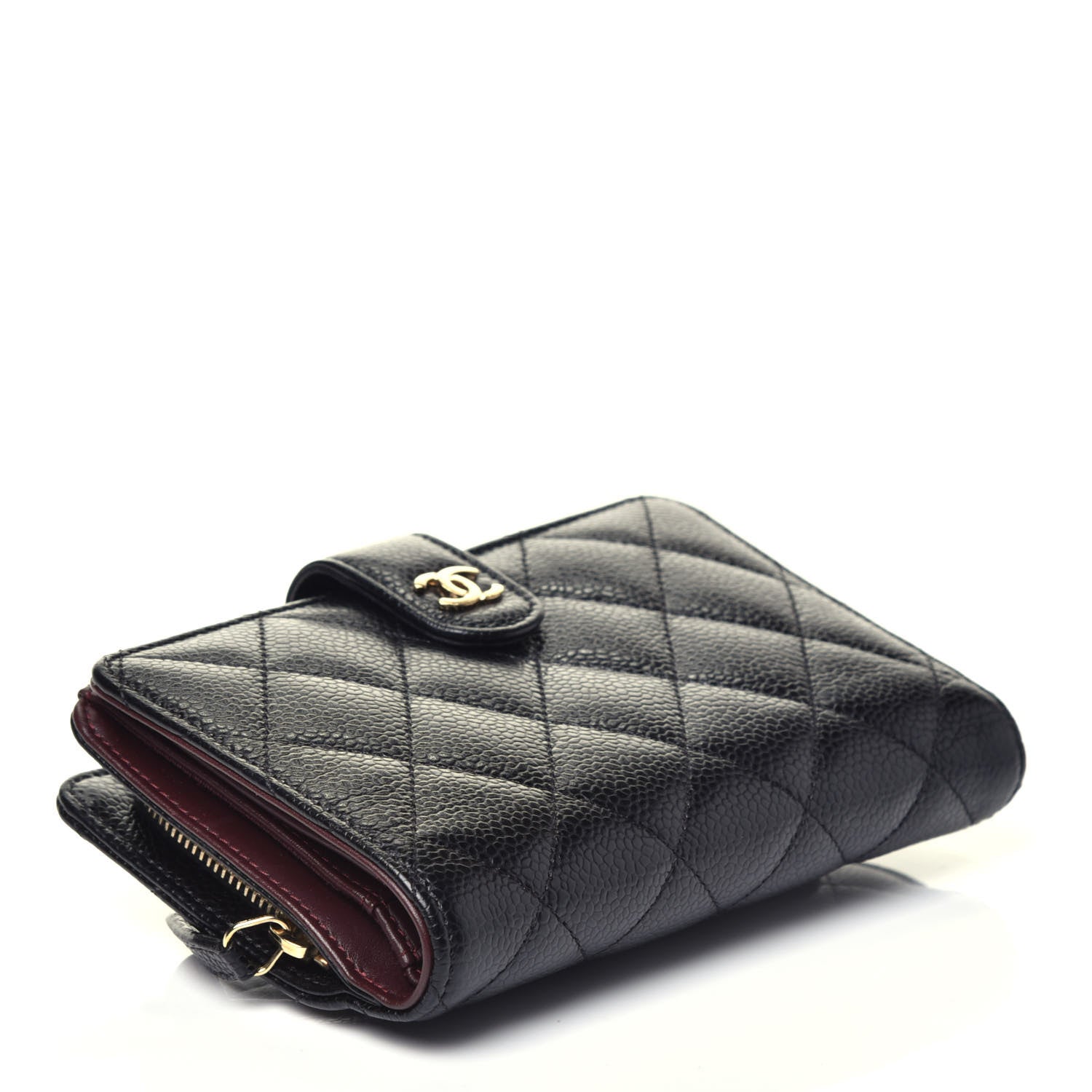 Chanel Caviar Quilted Zipped Pocket Wallet Black 4 of 7