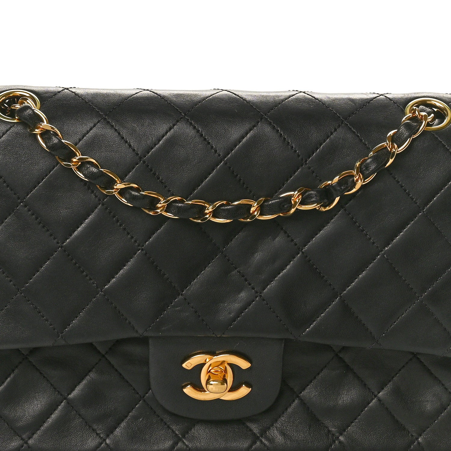 Chanel Lambskin Quilted Medium Double Flap Black 8 of 11