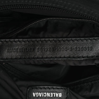 Balenciaga Recycled Sport Nylon Logo Embroidered Wheel Sling Bag Black White 7 of 14