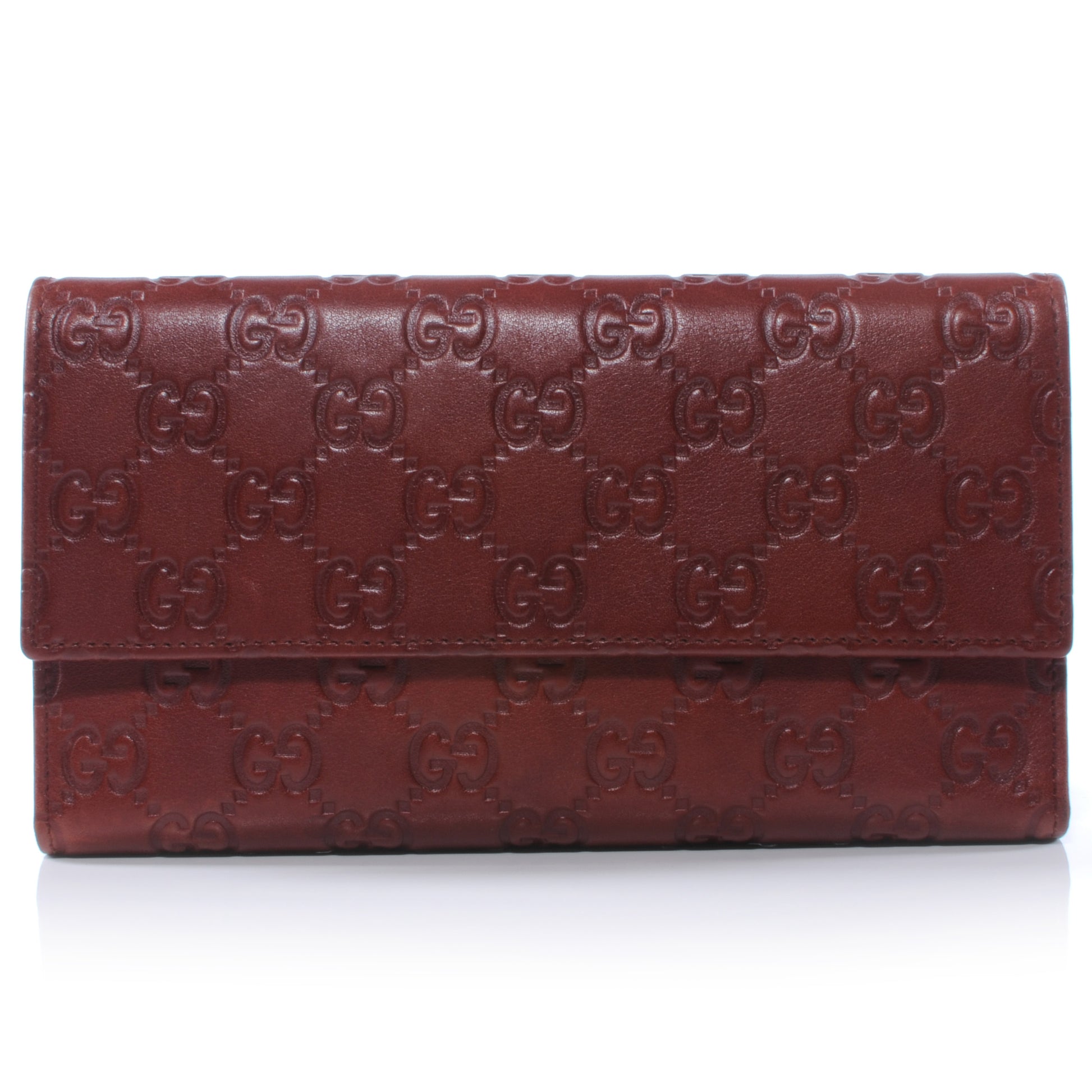 Gucci Guccissima Continental Wallet Dark Red 1 of 6