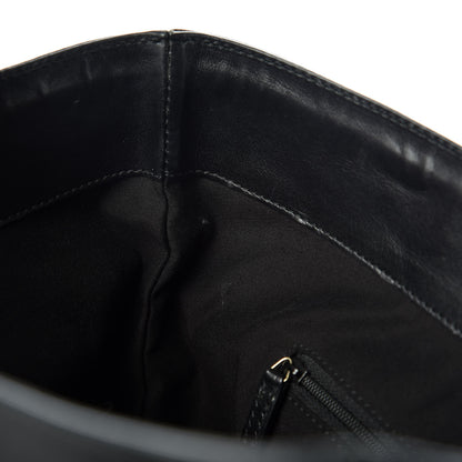 Gucci Denim Monogram Chain Bucket Tote Black 9 of 16