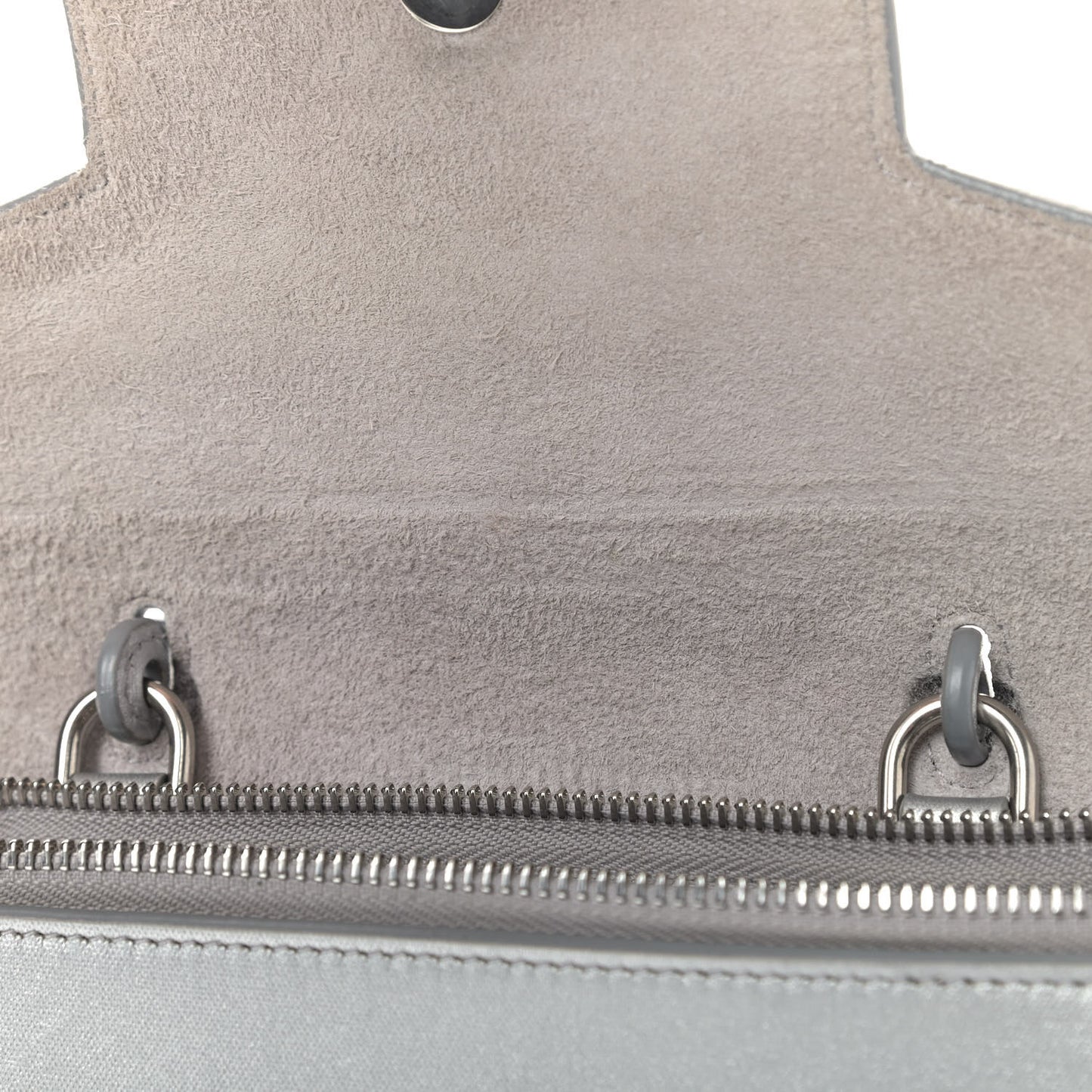 Laminated Calfskin Nano Belt Bag Silver