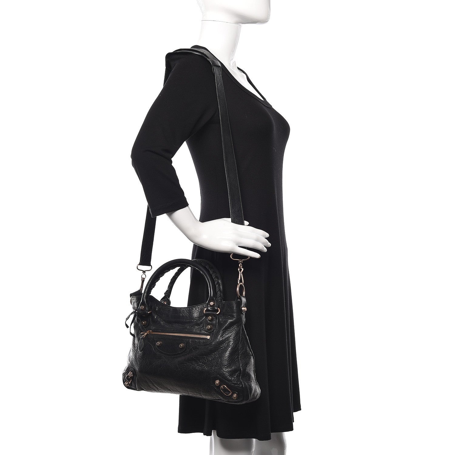 Balenciaga Agneau Giant 12 Rose Gold Hardware Town Black 2 of 11