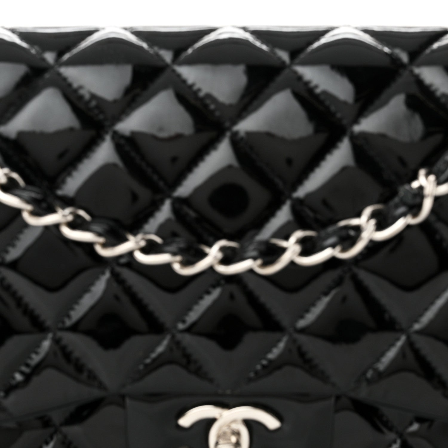 Chanel Patent Quilted Jumbo Double Flap Black 8 of 15