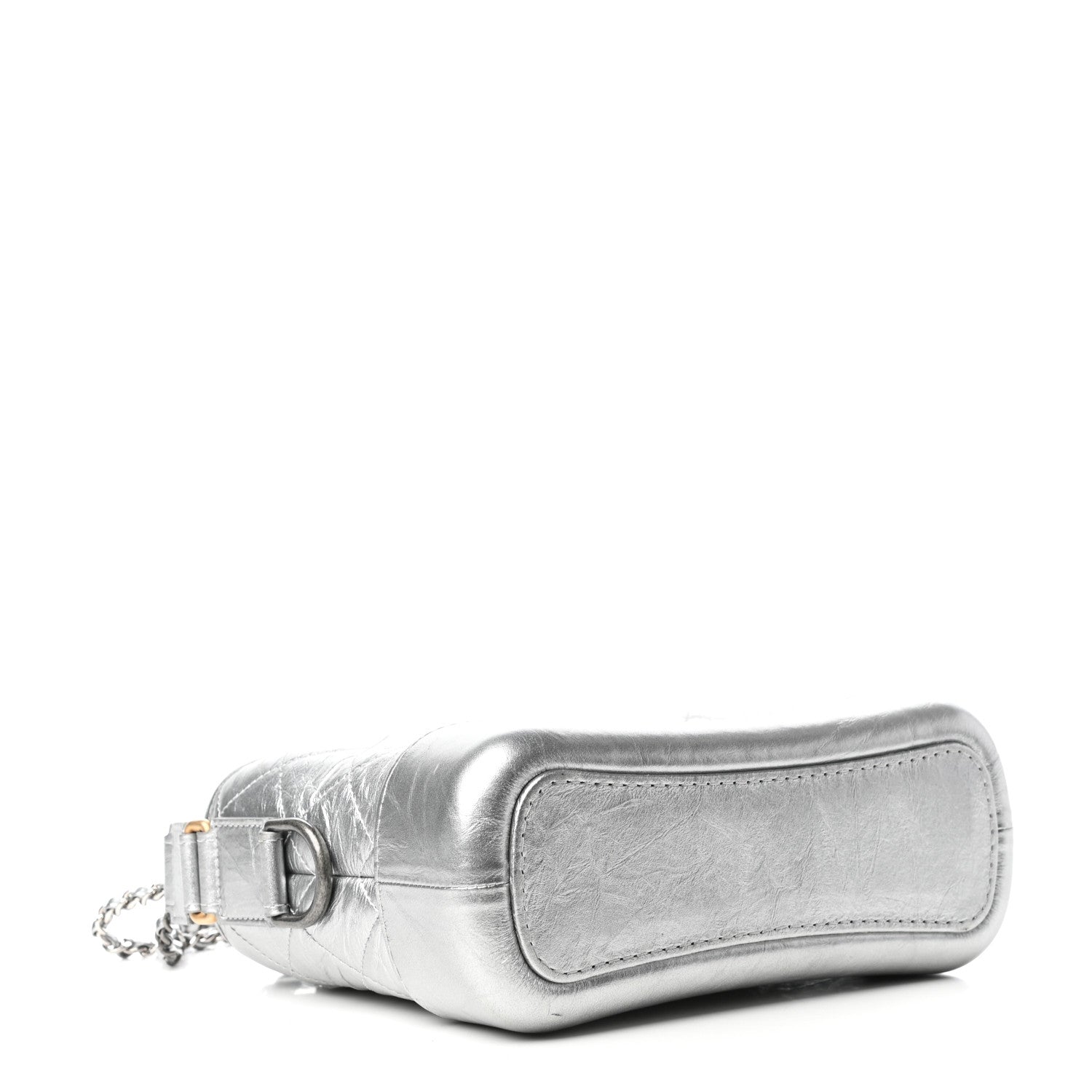 Chanel Metallic Aged Calfskin Quilted Small Gabrielle Hobo Silver 4 of 9