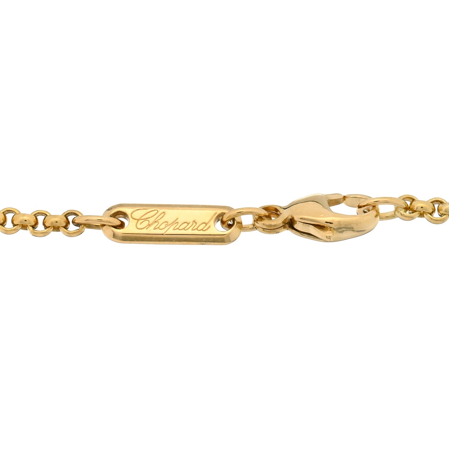 Chopard 18K Yellow Gold Diamond Happy Hearts Chain Bracelet 3 of 4
