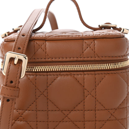 Christian Dior Lambskin Cannage Micro Lady Dior Vanity Case Cognac 10 of 11