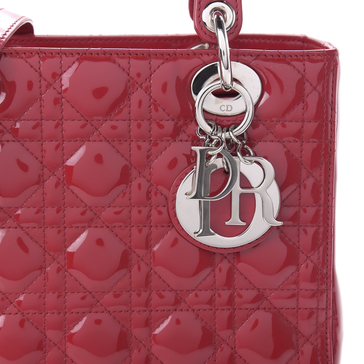 Christian Dior Patent Cannage Medium Lady Dior Red 9 of 9