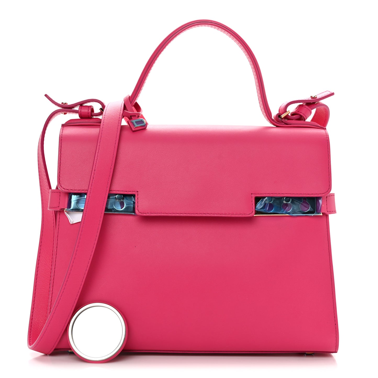 Calfskin MM Tempete Satchel Fuchsia
