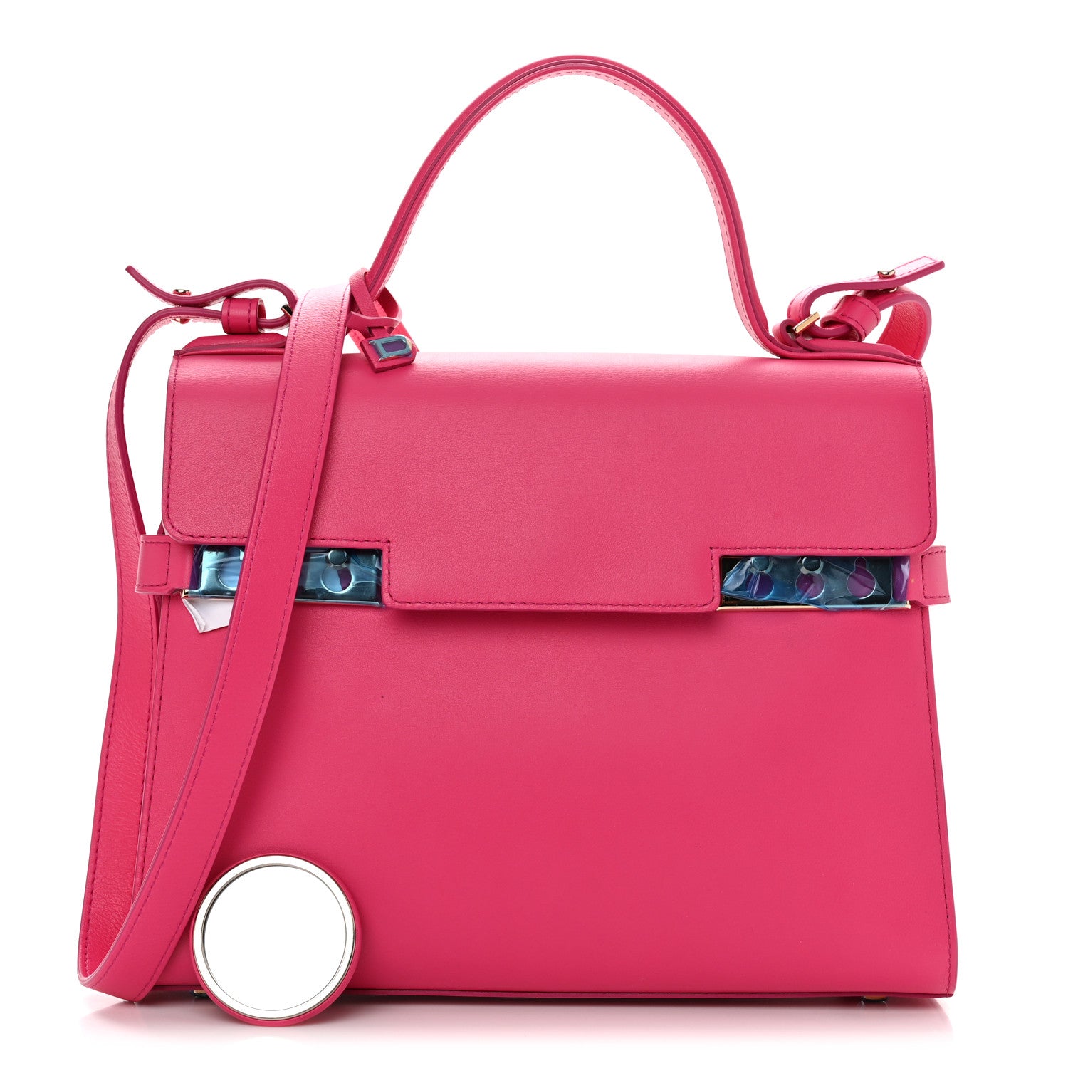 Delvaux Calfskin MM Tempete Satchel Fuchsia 1 of 10
