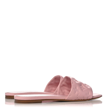 Louis Vuitton Lambskin Embossed Monogram Revival Flat Mules 39 Light Pink 4 of 9