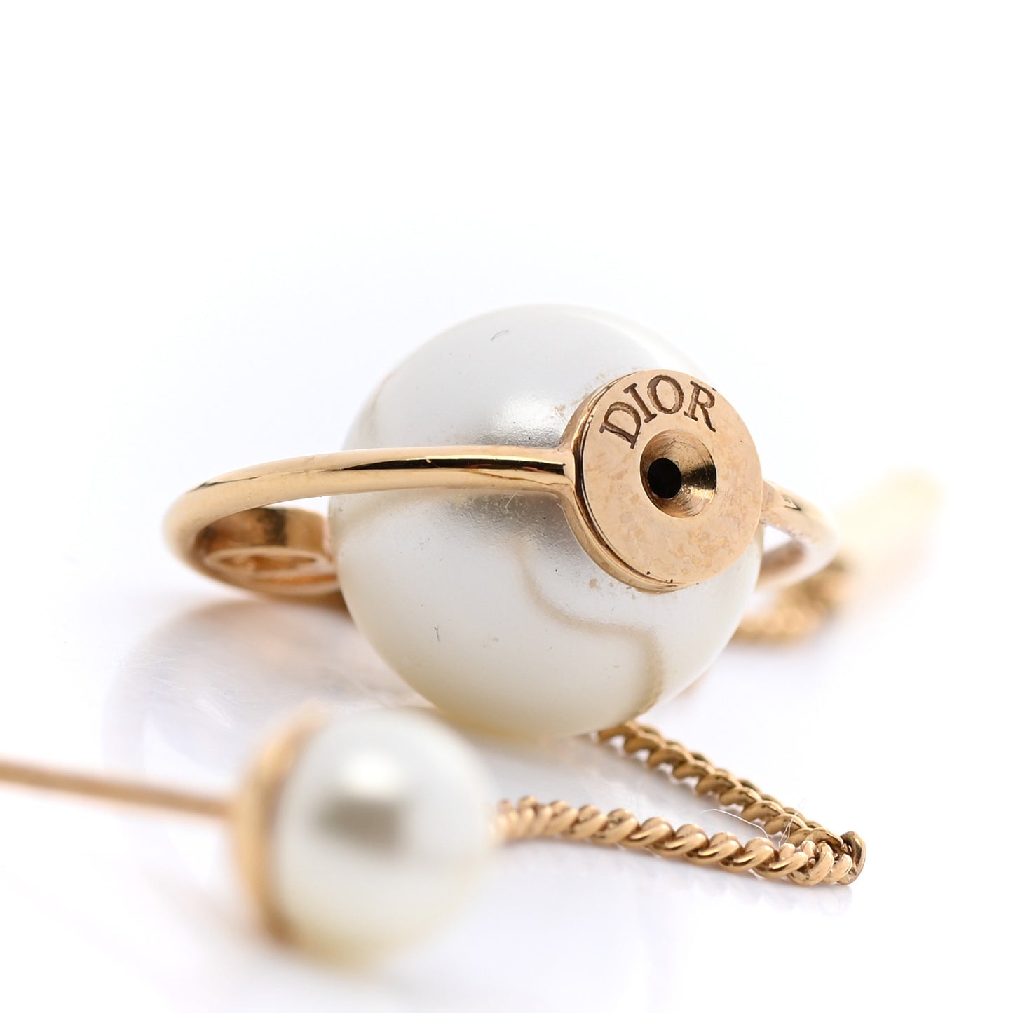 Pearl Tribales Dangle Chain Earrings Gold