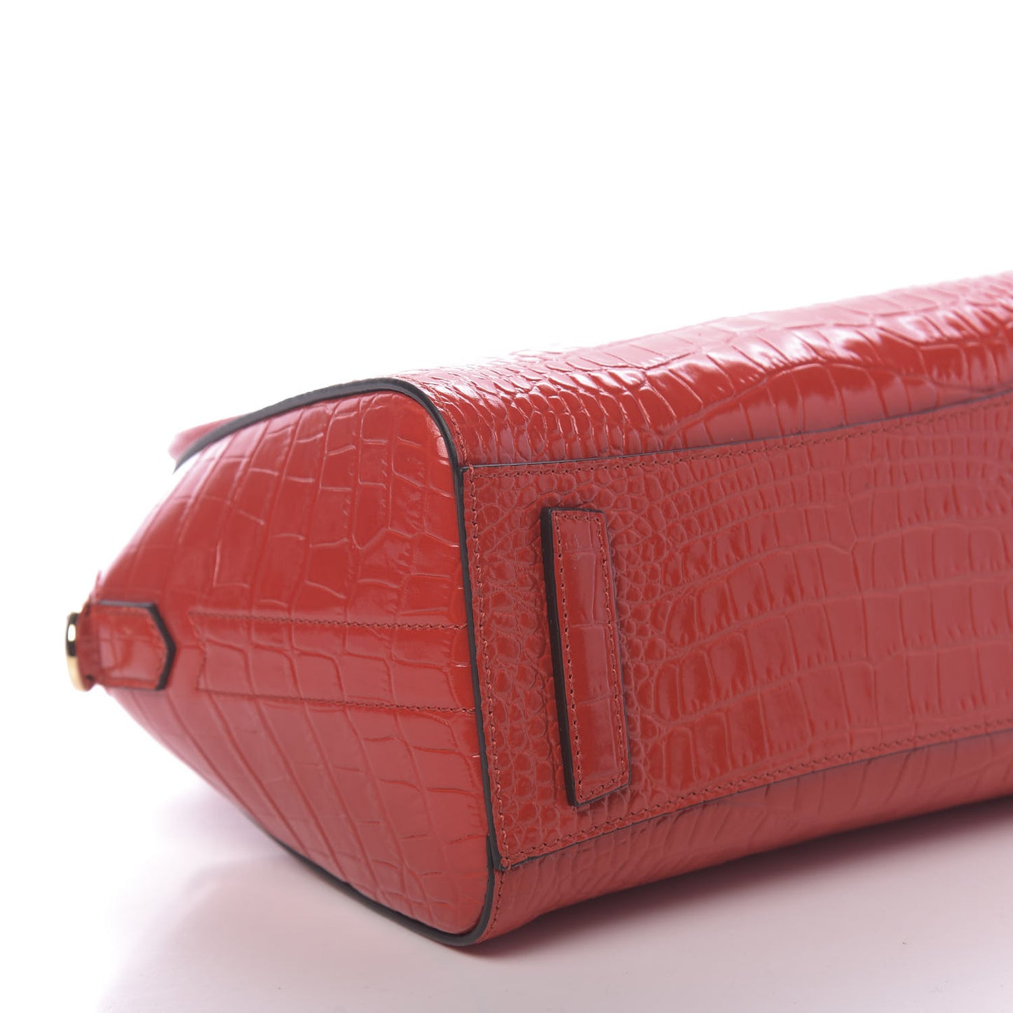 Calfskin Crocodile Embossed Mini Antigona Red