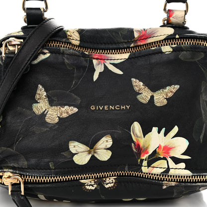 Givenchy Lambskin Magnolia and Moth Print Mini Pandora Black 8 of 11