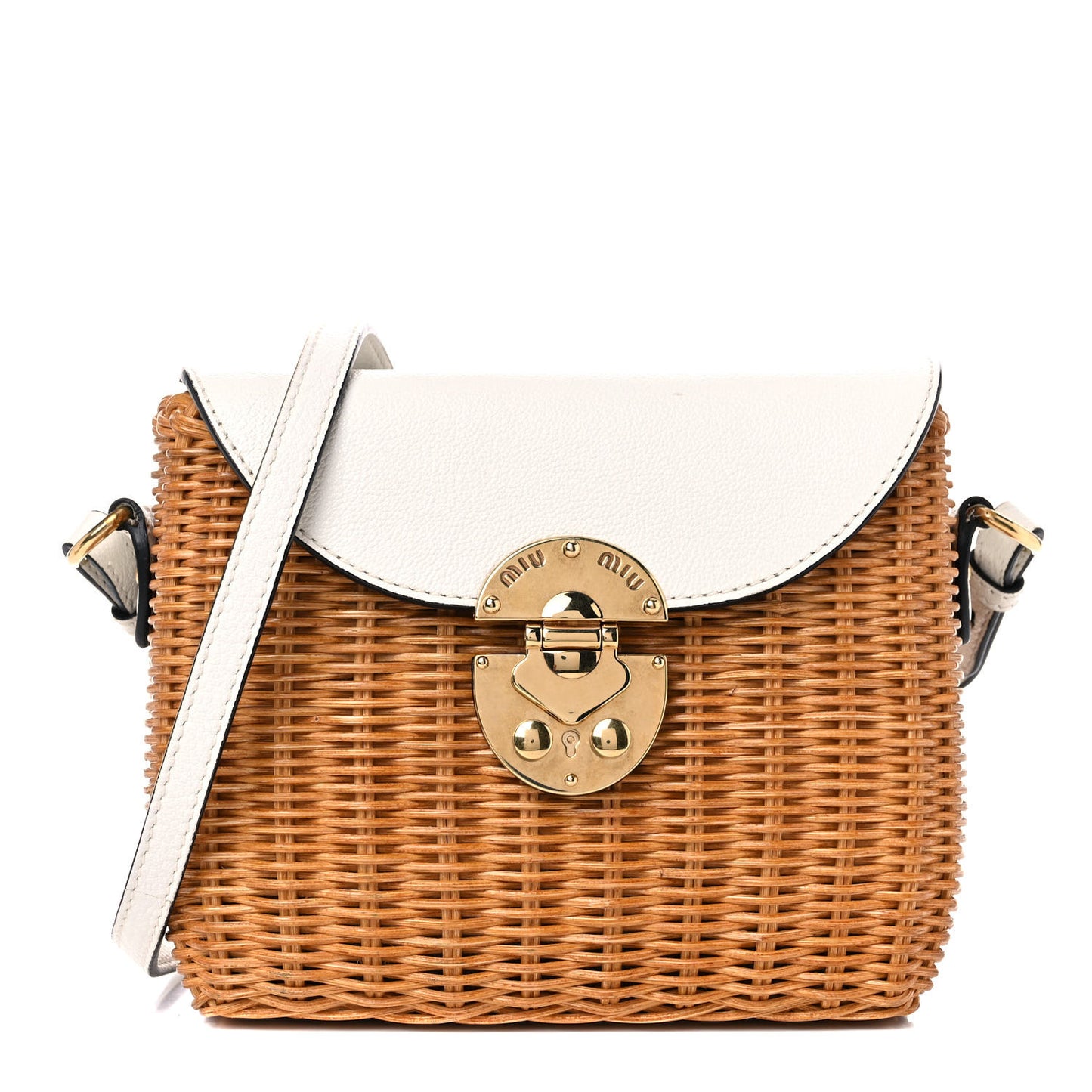City Calfskin Wicker Midollino Bag White
