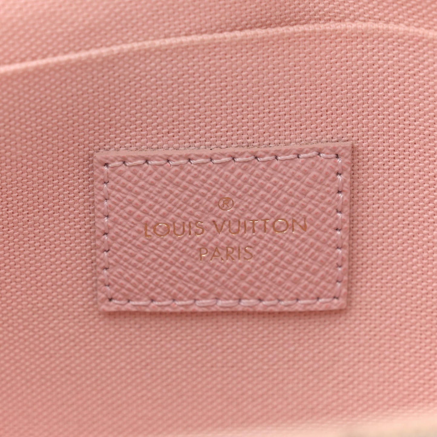 Damier Azur Pochette Felicie Chain Wallet Rose Ballerine