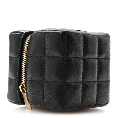 Saint Laurent Lambskin Cassandre Matelasse Carre Mini Cube On Chain Black 4 of 7