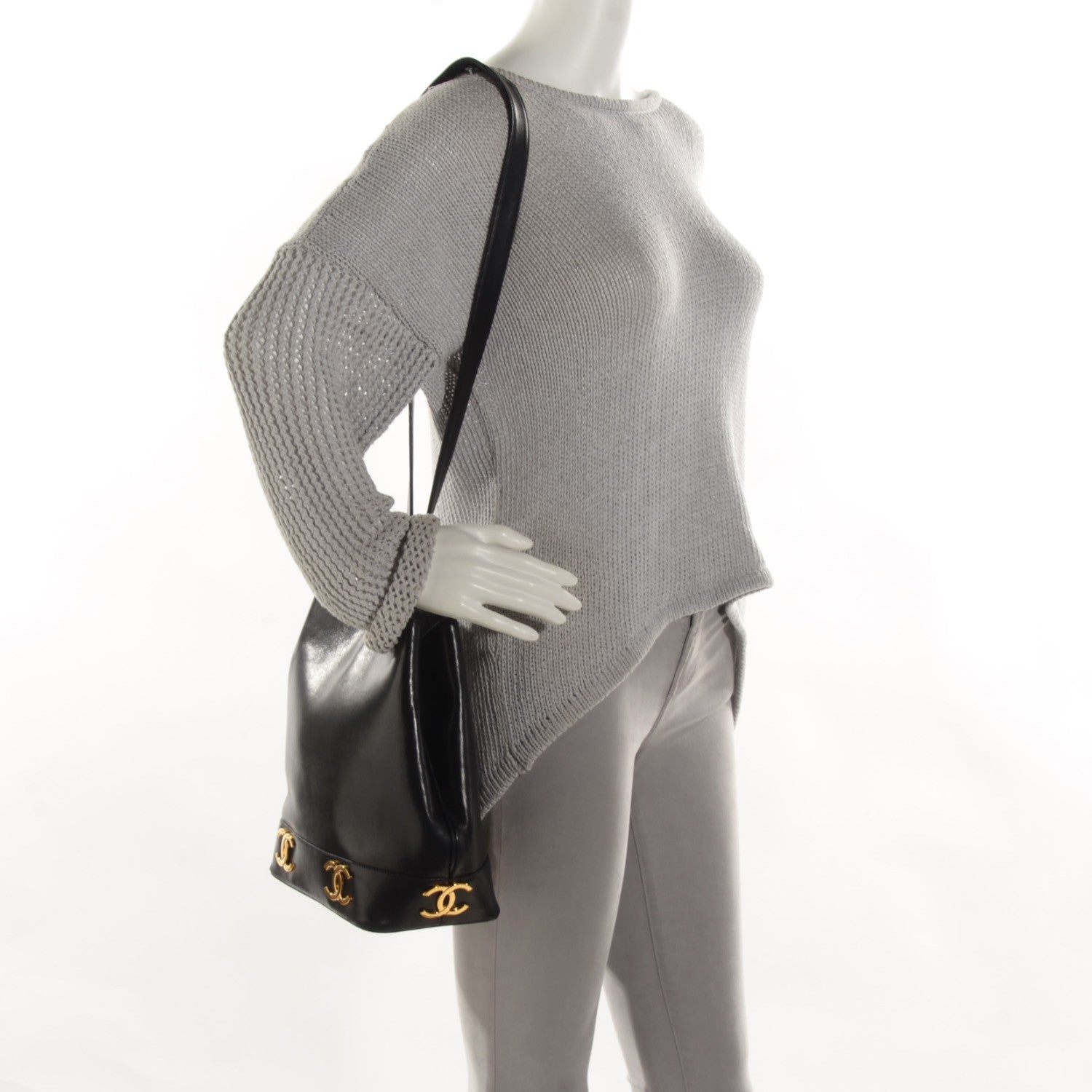 Chanel Lambskin CC Shoulder Bag Black 2 of 10