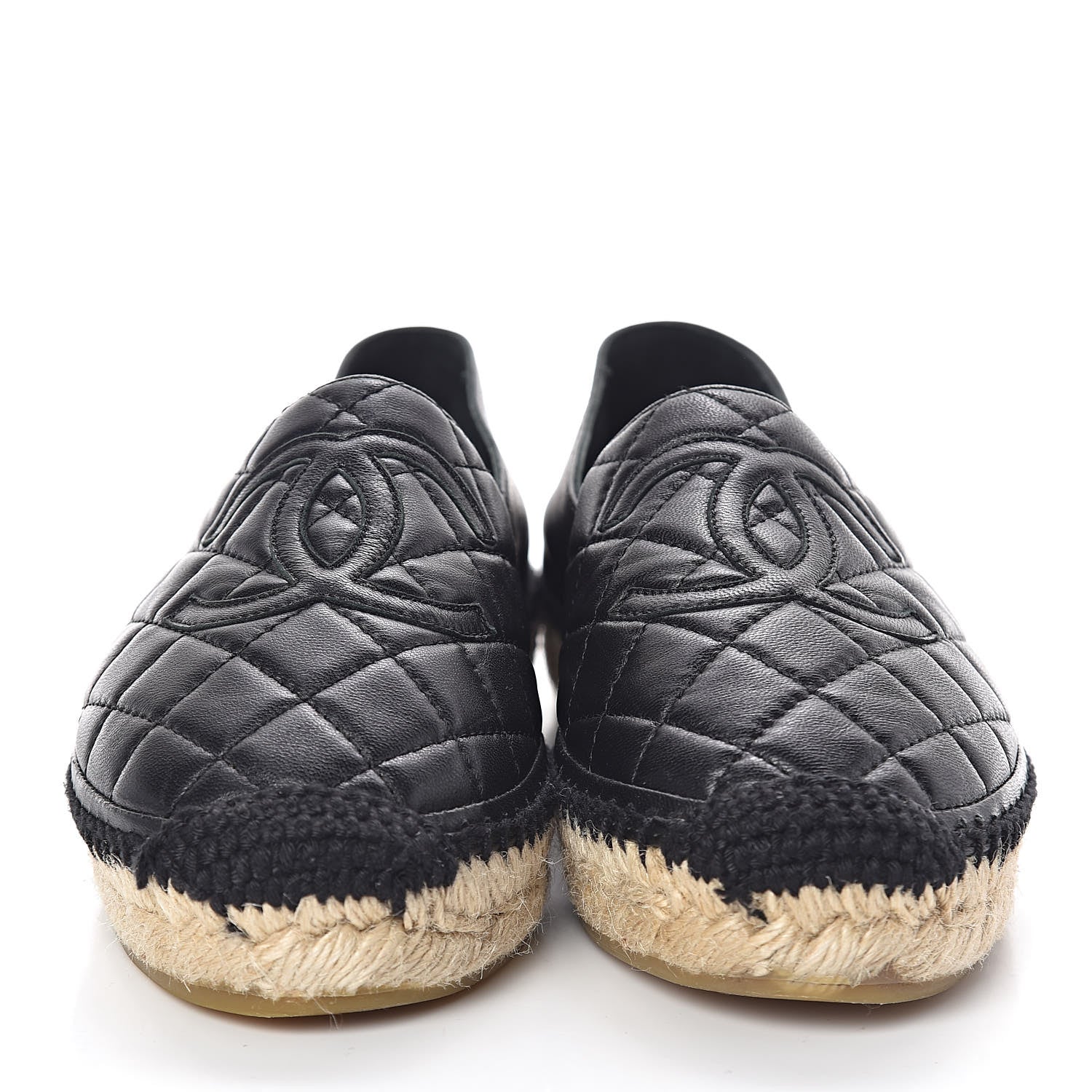 Chanel Lambskin Quilted CC Espadrilles 35 Black 2 of 7