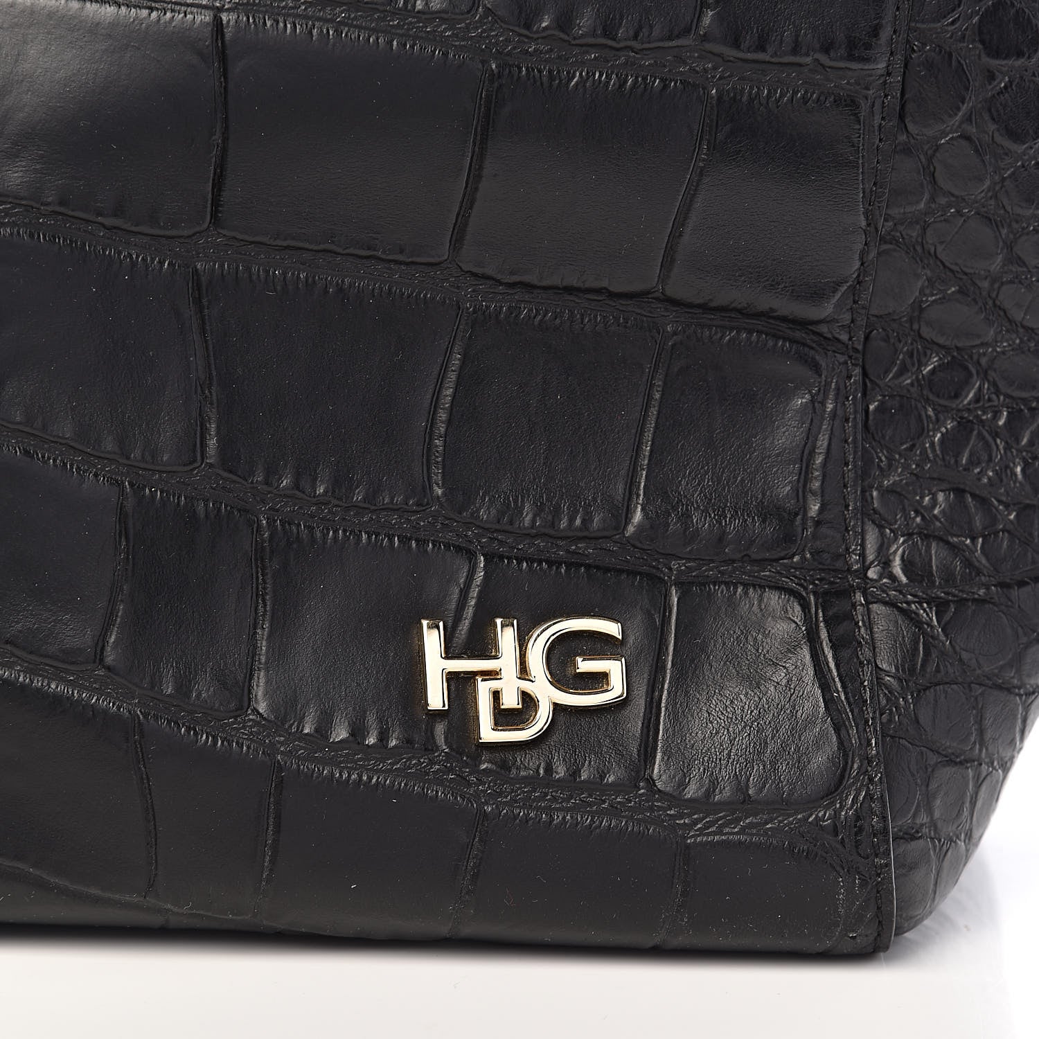 Givenchy Calfskin Crocodile Embossed Medium HDG Top Handle Bag Black 10 of 10