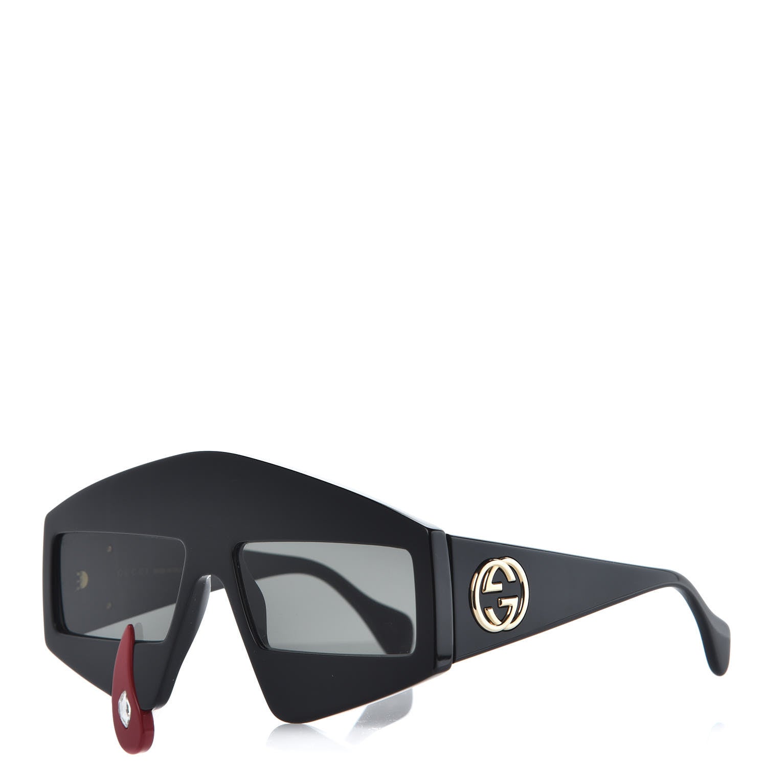 Gucci Acetate Crystal Hollywood Forever Tear Drop Sunglasses GG0359S Black 1 of 9