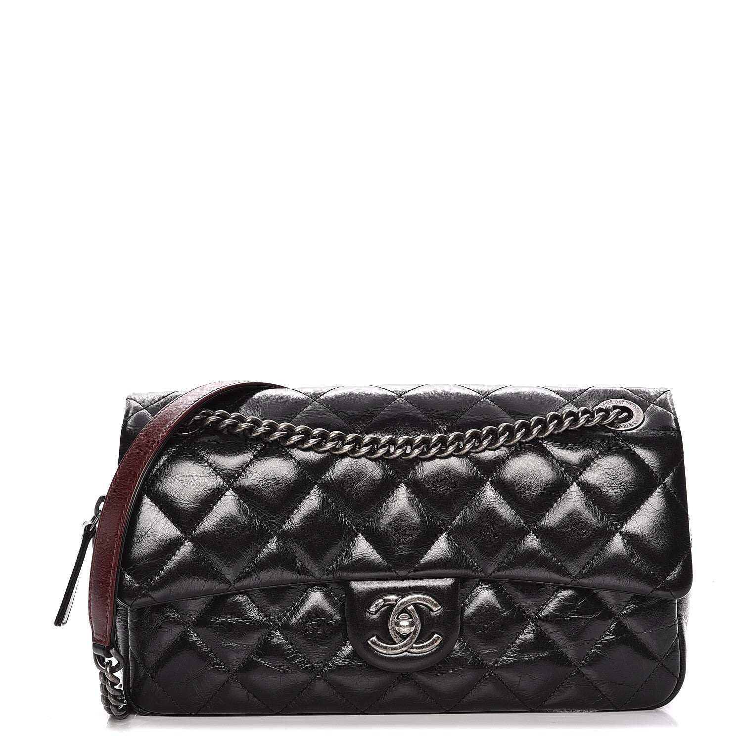 Chanel Glazed Calfskin Medium Duo Color Flap Black 1 of 7