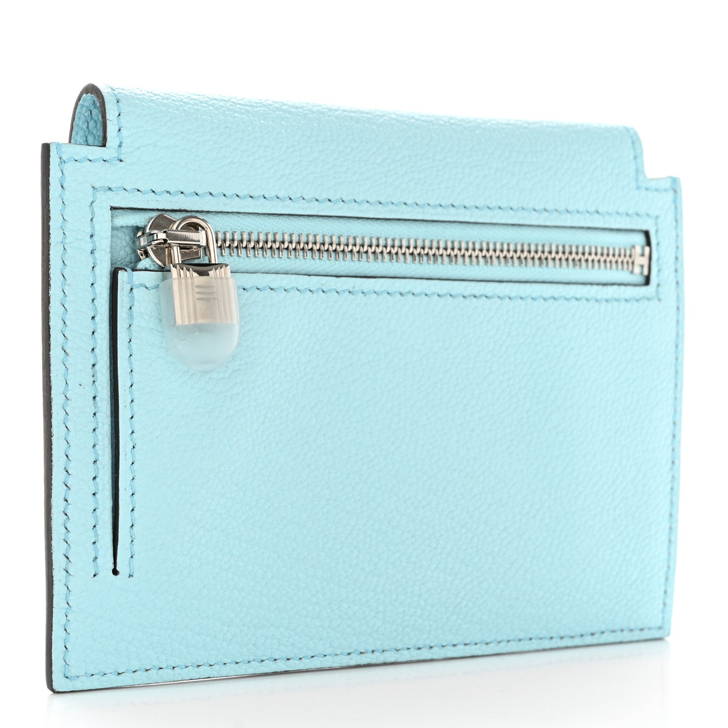 Chevre Mysore Kelly Pocket Compact Wallet Bleu Atoll