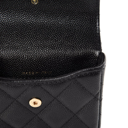 Chanel Caviar Quilted Pearl Card Holder On Chain Black 9 of 12