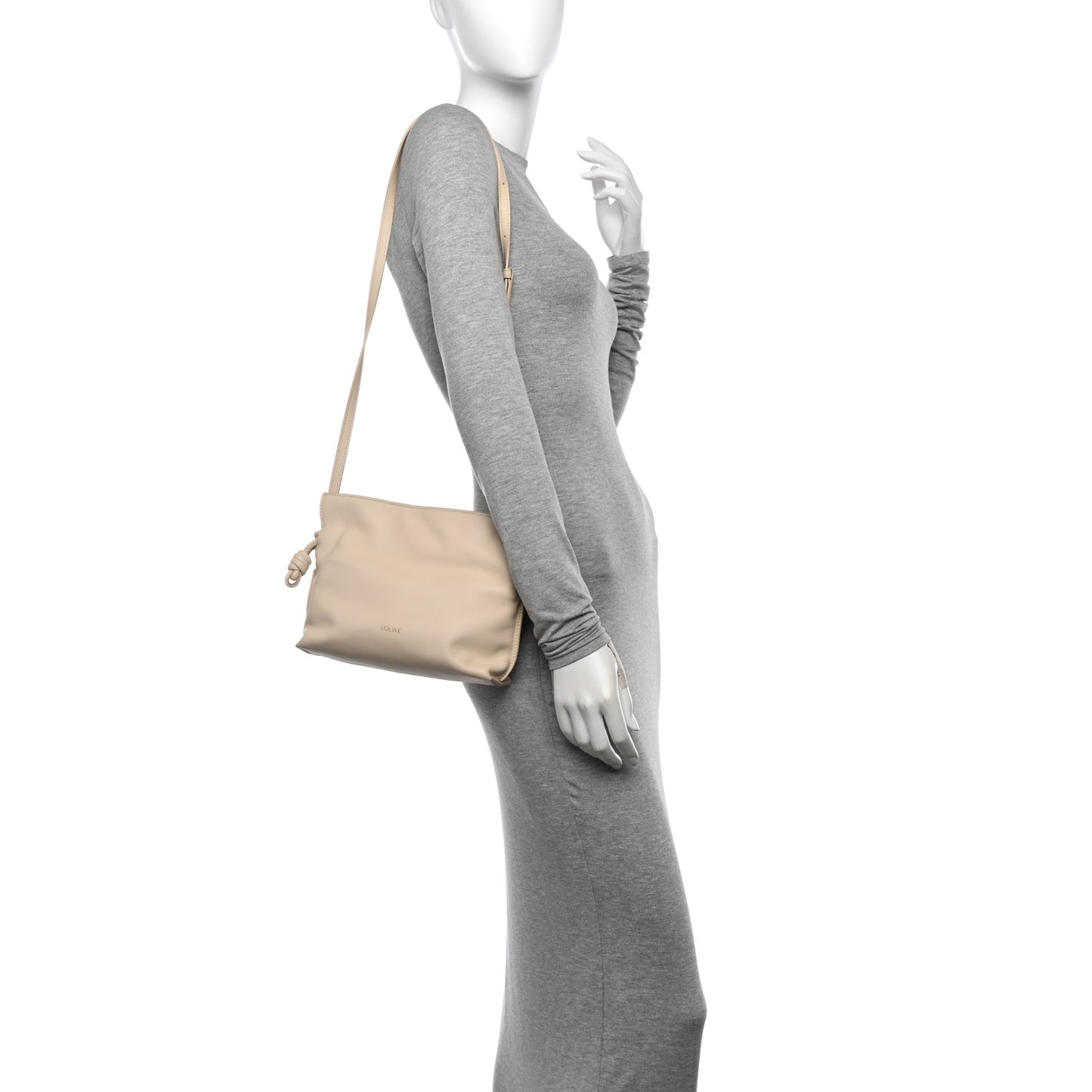 Calfskin Mini Flamenco Knot Clutch Angora