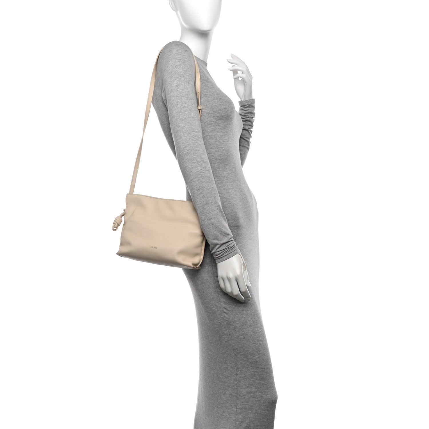Loewe Calfskin Mini Flamenco Knot Clutch Angora 2 of 10