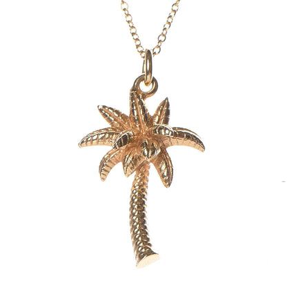 Tiffany 18K Yellow Gold Palm Tree Pendant Necklace 4 of 6