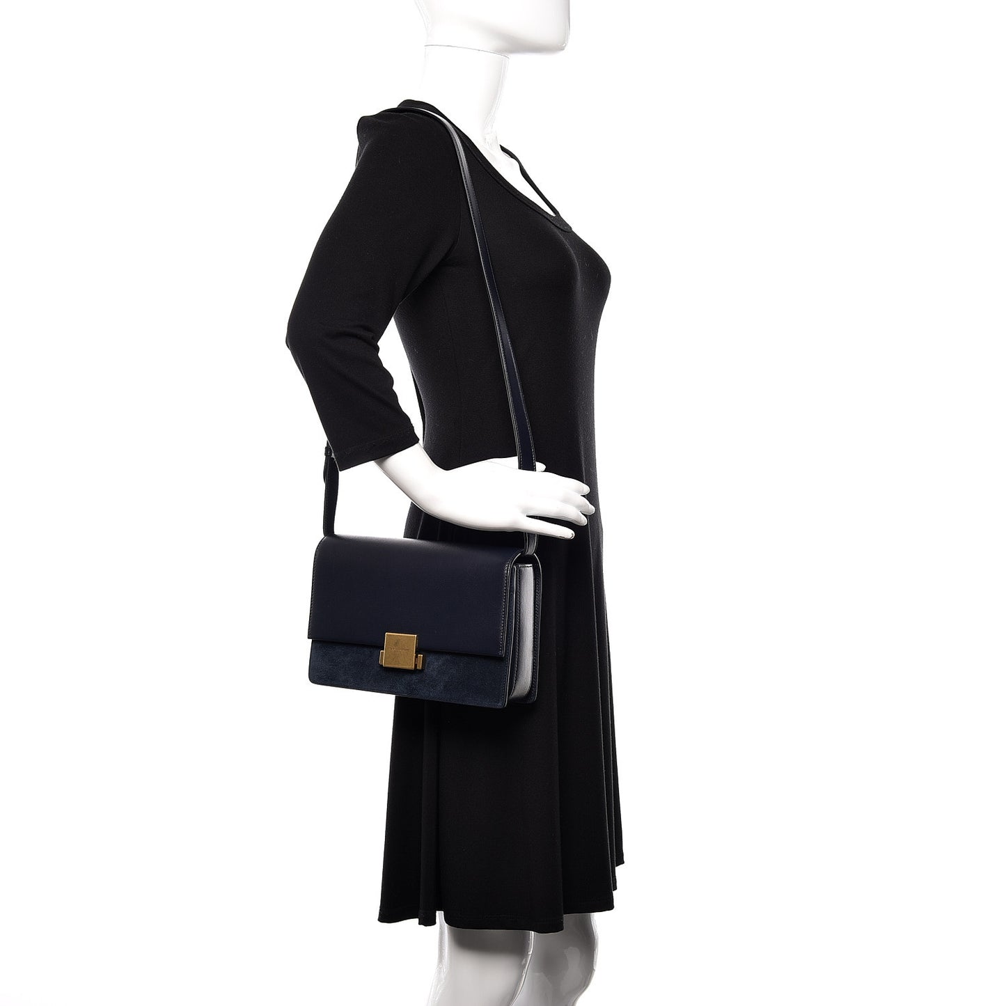 Smooth Calfskin Suede Medium Bellechasse Navy