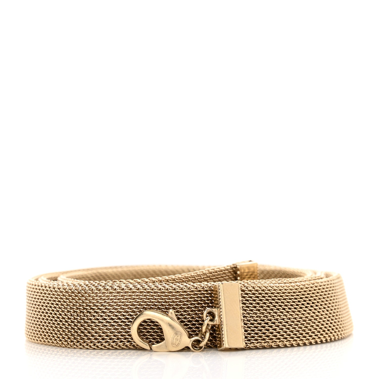 Chanel Metallic Mesh Logo Belt Gold 2 of 3