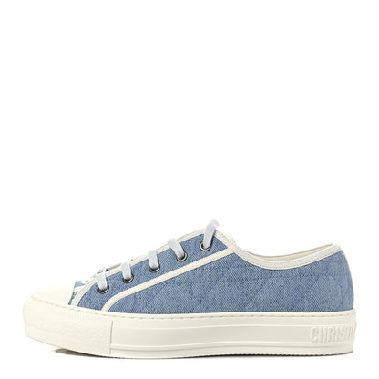 Christian Dior Denim Cannage Walk'N'Dior Low Top Sneakers 38.5 Dynamic Blue 1 of 11